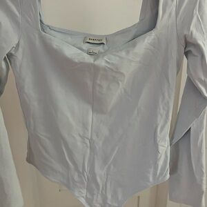 Baby blue Babaton long sleeve square neck bodysuit